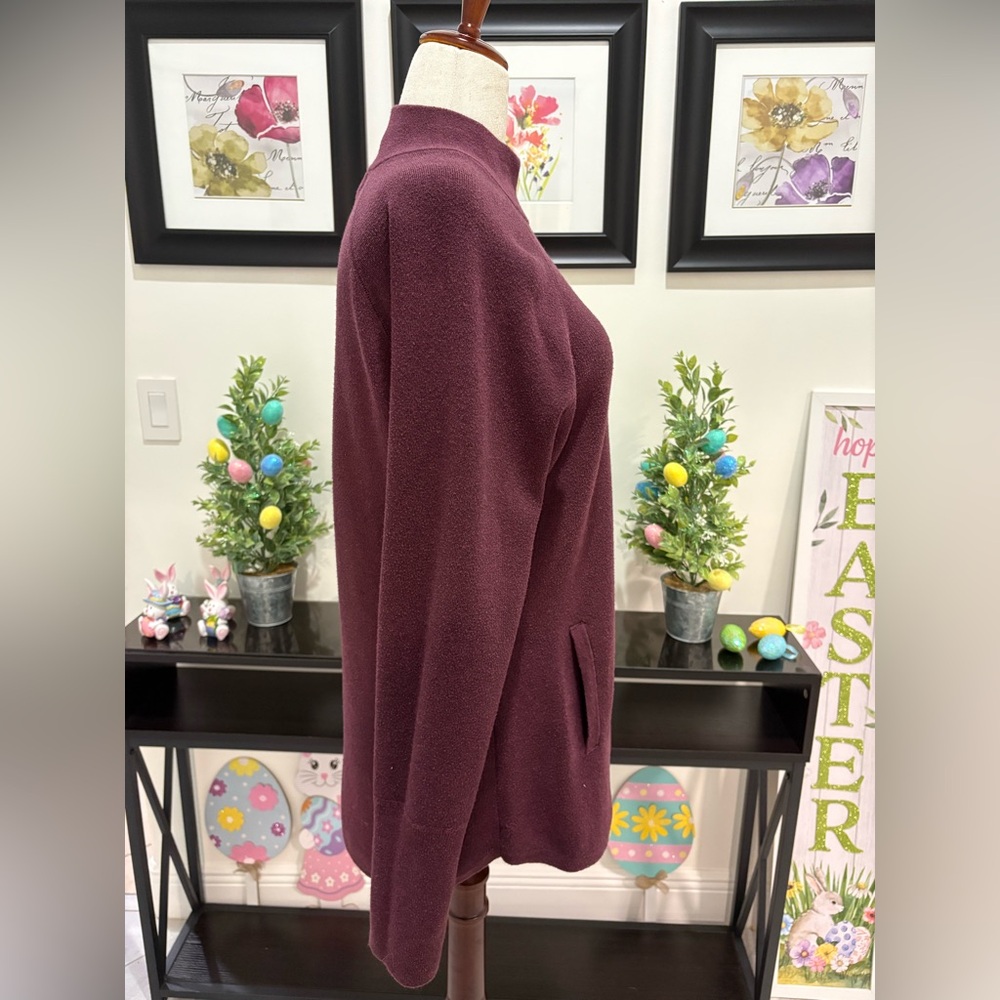 Tahari Maroon Half-Zip Pullover - image 7